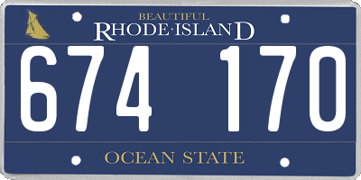 RI license plate 674170