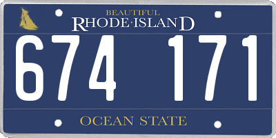 RI license plate 674171