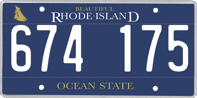 RI license plate 674175