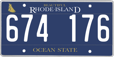RI license plate 674176