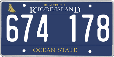 RI license plate 674178