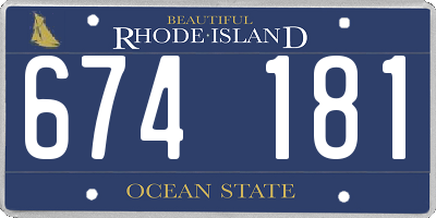 RI license plate 674181