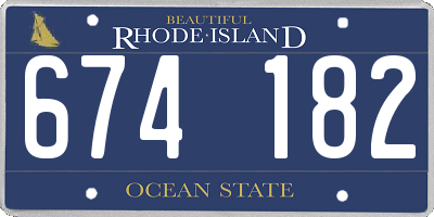 RI license plate 674182