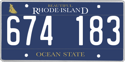RI license plate 674183