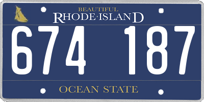 RI license plate 674187