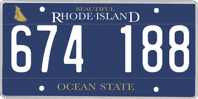 RI license plate 674188