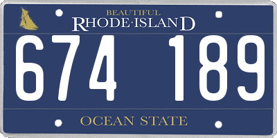 RI license plate 674189