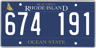 RI license plate 674191
