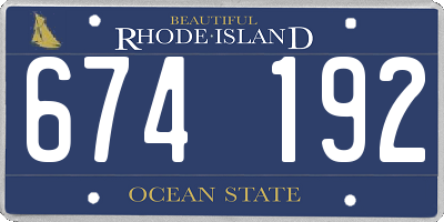 RI license plate 674192