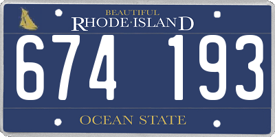 RI license plate 674193
