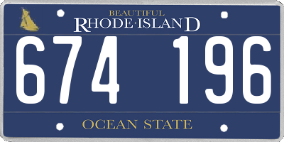 RI license plate 674196