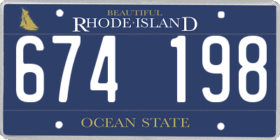 RI license plate 674198