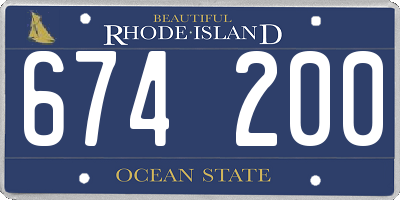 RI license plate 674200