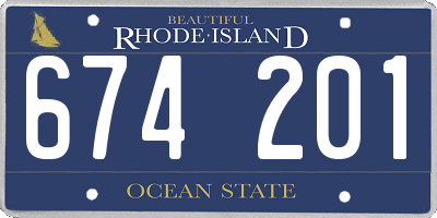 RI license plate 674201