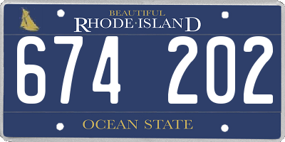 RI license plate 674202