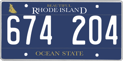 RI license plate 674204