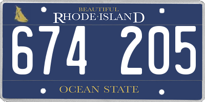 RI license plate 674205