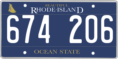 RI license plate 674206