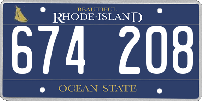 RI license plate 674208