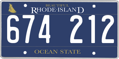 RI license plate 674212