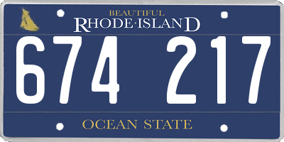 RI license plate 674217