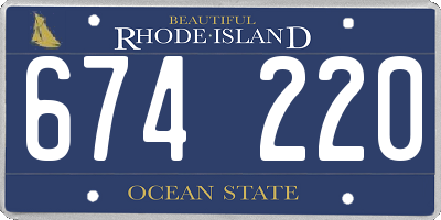 RI license plate 674220