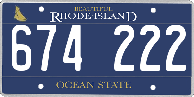 RI license plate 674222