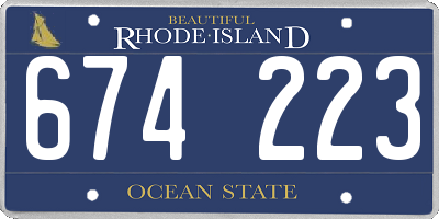 RI license plate 674223