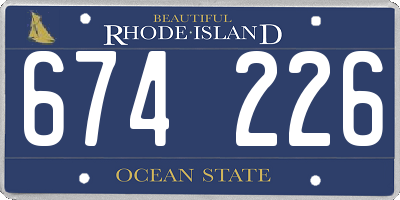 RI license plate 674226