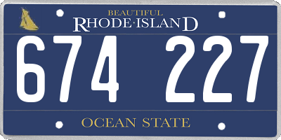 RI license plate 674227