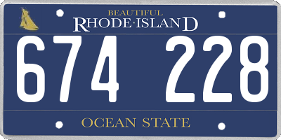 RI license plate 674228