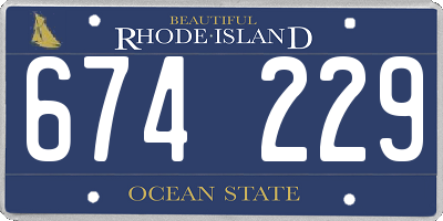RI license plate 674229