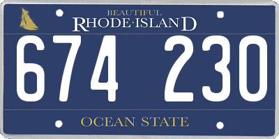 RI license plate 674230