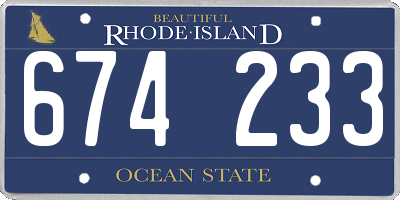 RI license plate 674233