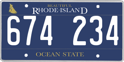 RI license plate 674234