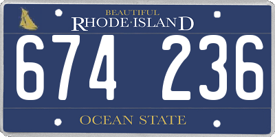 RI license plate 674236