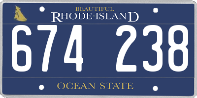 RI license plate 674238