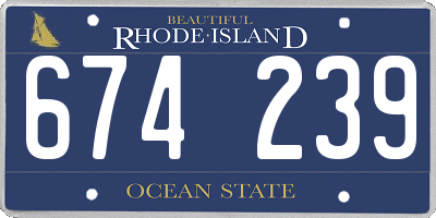 RI license plate 674239