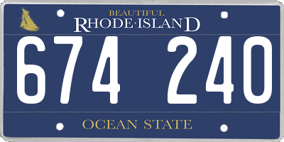 RI license plate 674240