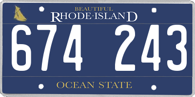 RI license plate 674243