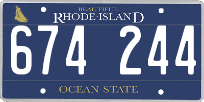 RI license plate 674244