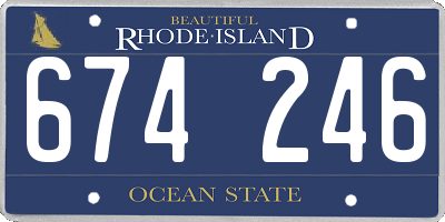 RI license plate 674246