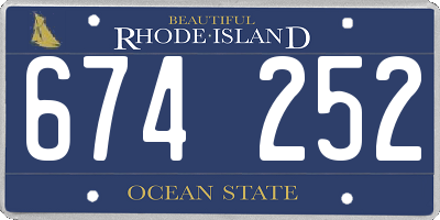 RI license plate 674252