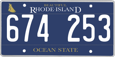 RI license plate 674253