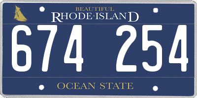 RI license plate 674254