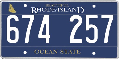 RI license plate 674257