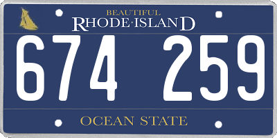 RI license plate 674259