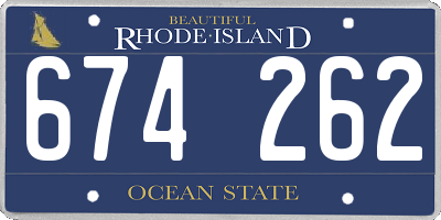 RI license plate 674262