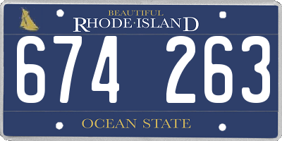 RI license plate 674263