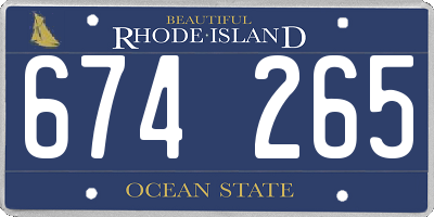 RI license plate 674265